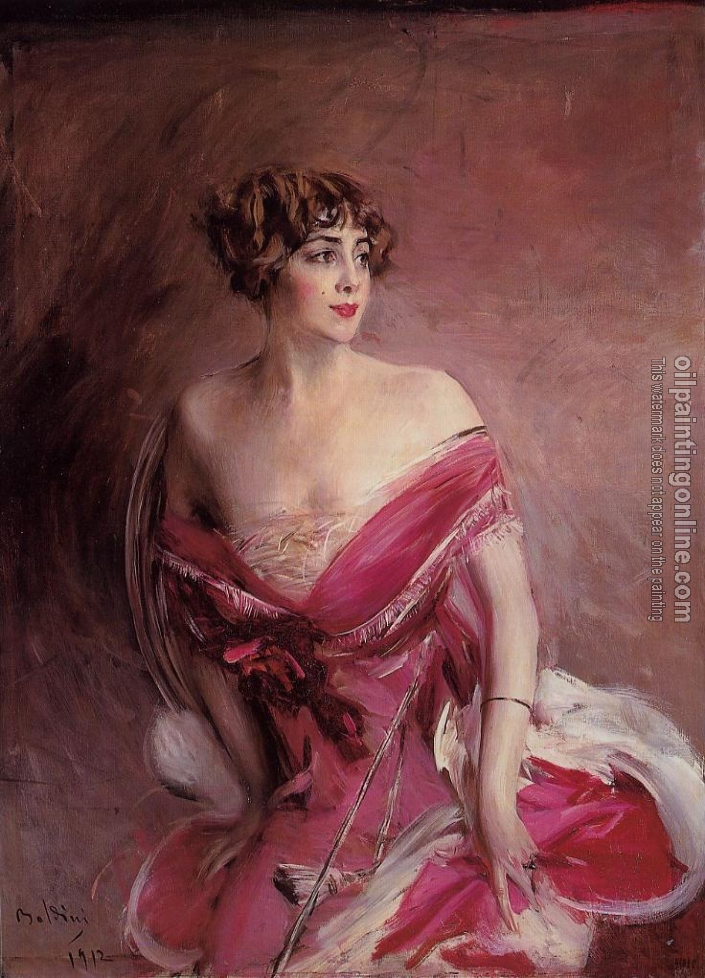 Giovanni Boldini - Portrait of Mlle de Gillespie, La Dame de Biarritz